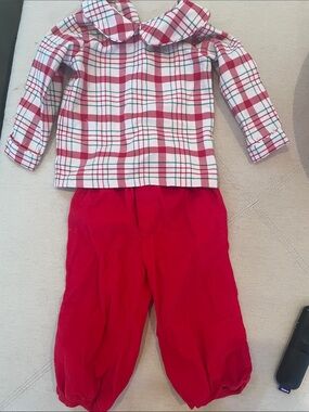 Little English Red and White Plaid Two-Piece Matching Set